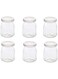 Dailydanny 6 Pcs Yogurt Pudding Jars Bottles With Plastic Lids Ideal for Jam, Honey, Wedding Favors, Shower Favors, Baby Foods (5.5 oz (150ml))