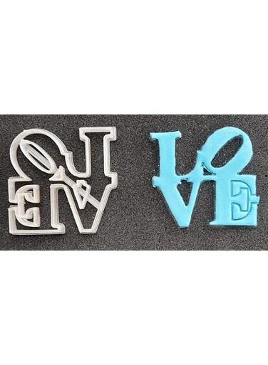 OHM Love Motif Cookie Fondant Embosser Imprint Valentine SUGARCRAFT Cake Decorating Tool
