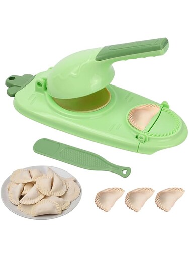 COAOD 2 In 1 Dumpling Maker Mould, Household Plastic Dumpling Press Machine Mold and Skin Dough Presser, Manual DIY Kitchen Gadgets for Easy Dumpling Wonton Ravioli Pastry Pie Making 1