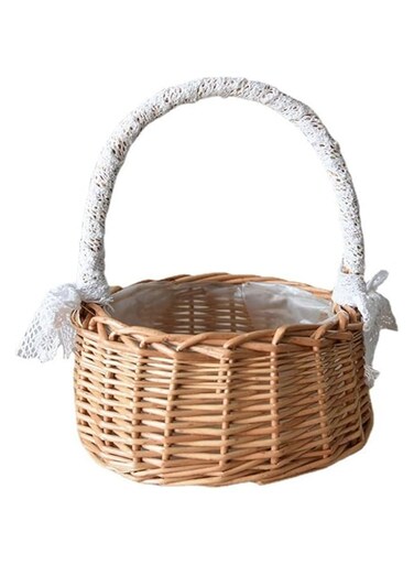 ZOLULA Picnic Basket Flower Basket Lace Design Decoration With The Food Basket Suitable For Wedding
