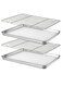 Baking Sheet Nonstick Baking Pans with Rack Set 1 Sheets+1 Rack Stainless Steel Cookie Sheet Pan with Cooling Rack for Oven 16" x 12" x 1" Tray Non-Toxic Heavy Duty Easy Clean