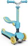 Yvolution Glider 2-in-1 Scooter &ndash; Ride-On &amp; Scooter Convertible for Toddlers, Adjustable Seat &amp; Handlebar, Lean-to-Steer, Blue/Yellow (YT09Q4)