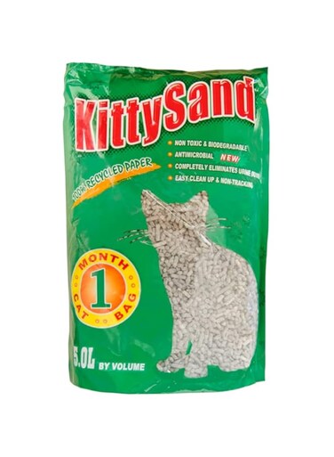 KittySand 100% Recycled Paper Litter Pellets, Biodegradable, Odour Control, Dust Free, Non Clumping Litter Pellets for Cats, Rabbits and Hamsters