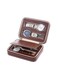Leather Watch Storage Case,Portable Zippered Watch Organizer(4-Slot), Sleek,Luxury,for Travel, Home, Outdoor Use