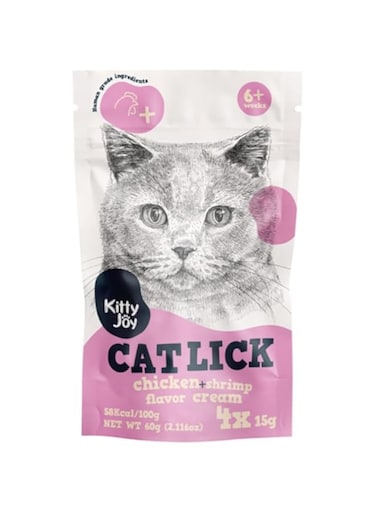 Kitty Joy Cat Lick Chicken + Shrimp Flavor Cream Cat Treats (4x15g) 60g