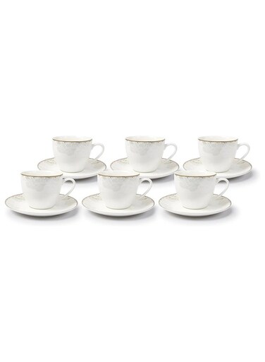 12PCS NBC Cup and Saucer Set Lotus Design 220ml