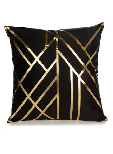 Cushion Covers 18x18 inch for Home Decor Hot Stamping Sofa Cushion Pillow Cover (Golden Matrix Black)