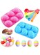 DELFINO 3D Easter Egg Shape Silicone Cake Candy and Chocolate Non-stick Mold and Measure Spoons Set, Trays Cooking Supplies for DIY Chocolate, Candies, Soap, Ice Cube Trays Baking Molds