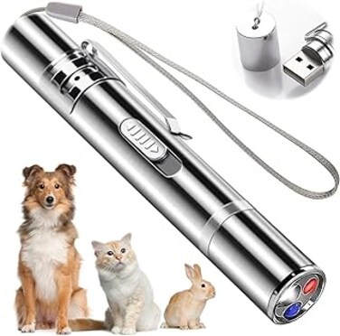 Aluchy Laser Pointer Toys,Cat Toys for Indoor Cats,Kitten Dog Laser Pen Toy, Red Dot LED Light Pointer Interactive Toys for Indoor Cats Dogs,USB Charging, 5 Switchable Patterns