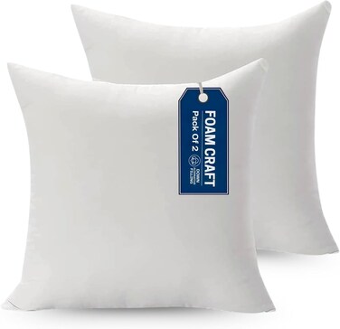 CRAFT Cushion Inserts for Sofas, Bed Pillows &amp; Chair Cushions - Pack of 2 (40 x 40cm)