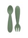 ezpz Mini Fork &amp; Spoon Set   Kids Cutlery Set With Case   Baby Spoon &amp; Fork Pack - Olive - 12+