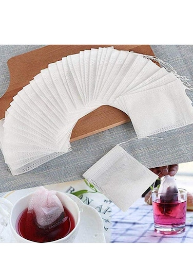 200 PCS 2.75 x 3.54 inch Empty Non Woven Drawstring Tea Disposable Filter Bags for Loose Tea