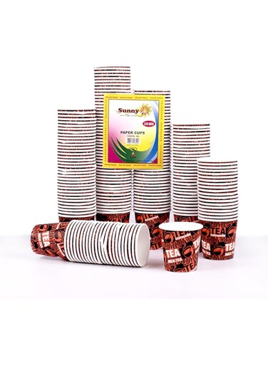 Sunny Your Bright Choice Paper Cups Disposable 6oz for Juices, Water, Cold Drinks, 200 Pieces (Red)