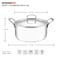 VINOD Smart Triply Stainless Steel Casserole with Lid, 20 cm Diameter, 3.5 Liter Capacity, Induction and Gas Stove Compatible, VTC020