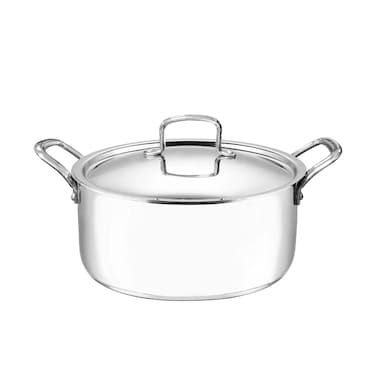 VINOD Smart Triply Stainless Steel Casserole with Lid, 20 cm Diameter, 3.5 Liter Capacity, Induction and Gas Stove Compatible, VTC020