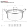 VINOD Smart Triply Stainless Steel Casserole with Lid, 24 cm Diameter, 5 Liter Capacity, Induction and Gas Stove Compatible, VTC024