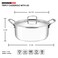 VINOD Smart Triply Stainless Steel Casserole with Lid, 26 cm Diameter, 6 Liter Capacity, Induction and Gas Stove Compatible, VTC026