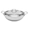 Vinod Smart Tri-Ply Stainless Steel Kadahi with Lid, 34 cm (Item VTK034)   Heavy Bottom Premium Deep Wok   Elegant Triply Cookware Stir-Fry Pan for Even Heating