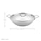 Vinod Smart Tri-Ply Stainless Steel Kadahi with Lid, 36 cm (Item VTK036)   Heavy Bottom Premium Deep Wok   Elegant Triply Cookware Stir-Fry Pan for Even Heating