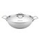 Vinod Smart Tri-Ply Stainless Steel Kadahi with Lid, 36 cm (Item VTK036)   Heavy Bottom Premium Deep Wok   Elegant Triply Cookware Stir-Fry Pan for Even Heating