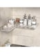 Tazweeq Clear Acrylic Corner Adhesive Shower Caddy, Wall Mounted Shower Shelf for Kitchen and Bathroom, Shower Shelf without Drilling, Acrylic Bathroom Shelf with Self-Adhesive Tape