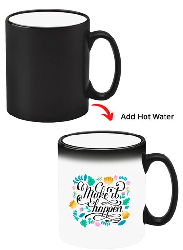 Color Changing Heat Sensitive Ceramic Mug, Image Revealed When HOT Liquid is Added! make it Happen