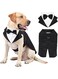 Evursua Dog Costume Large Dog Tuxedo Bandana Suit 2-Piece Removeable,Dogs Wedding Attire Outfit for Large and Medium Dogs,Golden Retriever, Labrador, Samo,Bulldogs