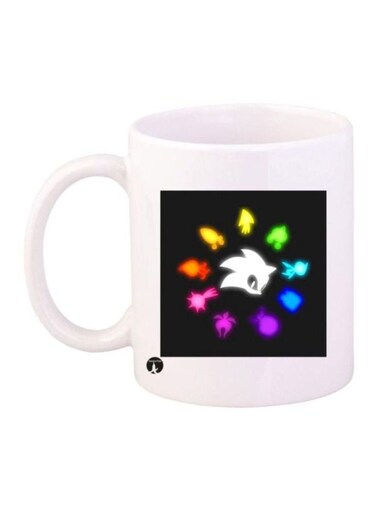 Sonic Video Game Printed Coffee Mug White/Black/Green