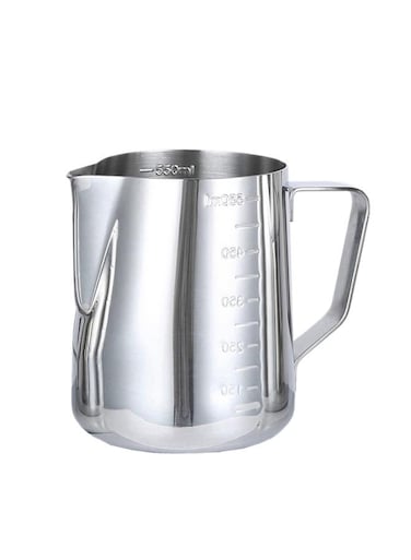 Stainless Steel Milk Frother Pitcher Silver 0.35Liters