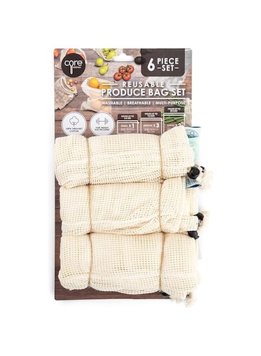 Core Kitchen Cotton Produce Bags 6 Piece Pack