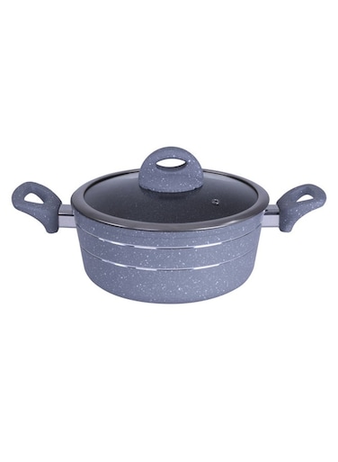 Smart Granite Series Casserole 22Cm Forged Aluminium 22.9X9.5Cm 5 Layer Tempered Glass Lid With Steel Frame Multicolor Multicolor 22cmcm