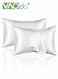 2 Satin Pillowcase Set Soft Breathable Moisture Absorption for Hair and Skin Envelope Pillowcase (51*102CM, White)