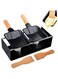 KASTWAVE Portable Mini Cheese Raclette Grill Set with Non Stick Pan and Spatula for Cheese Meat and Fish