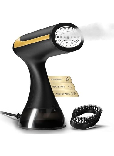 MOLOR Portable Steamer for Clothes, Handheld Garment Steamer With 350ml Water Tank,30-Second Fast Heat-up, Auto-Off,1500W Powerful Fabric Wrinkle Remover for Home And Travel (Black)