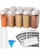14-Piece Glass Spice Jars Set with Labels   4oz Square Empty Spice Bottles with 3 Types of Shaker Lids &amp; Airtight Metal Caps   Includes White Paint Pen &amp; Silicone Collapsible Funnel