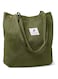 Ndeno Women Tote Bags Grocery Shoulder Bag Corduroy with Inner Pocket for Work Beach Lunch Travel Shopping Shopper Handbags, Army Green, Large