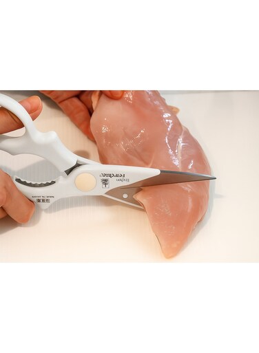 Scissors KP-1500S   Stainless Steel Multipurpose Kitchen Shears   Red ABS Plastic Handle   Rustproof &amp; Extra Hardened Blades   Anti-Bacterial