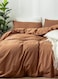 Home Premium Single size 4 pieces Bedding Set without filler, Plain Golden Brown Color