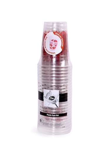 Disposable Cup 25 Piece Red/Clear