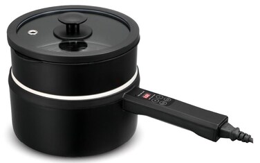 1.8L Electric Pan Multi-Functional Magic Pan with Non-Stick Ceramic Coating For Easy Cooking Kitchen Home, Smart Touch Control, Transparent Glass Lid, Steamer Bowl &amp; 6 Pre-Set Cooking Modes 600W (WS18) &acirc;&euro;&rdquo; Black