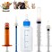 Azonee Pet Feeding Syringe Set, Feeding Syringe for Small Animals, Newborn Kitten Puppy Feeding Bottles for Nursing, Small Animals Feeder with Replacement Nipples
