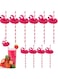 ChicAbode 50 Pcs Flamingo Straws, Paper Drinking Straws, Striped Paper Straws, Safe and Nontoxic, Disposable Drinking Straws for Luau Party Supplies, Birthday, Hawaiian, Birthday, Pool Party