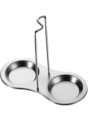 Stainless Steel Lid Spoon Rack Dining Room Kitchen Utensils Holder Pan Pot Stand Organizer 20x10x25 Cm Silver