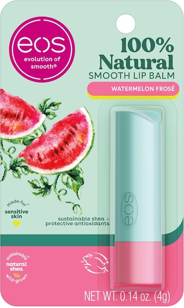 EOS 100% Natural Lip Balm- Watermelon Fros&eacute;, Dermatologist Recommended For Sensitive Skin, All-Day Moisture Lip Care, 0.14 oz