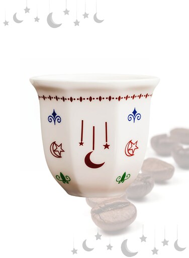 Ceramic Star and Moon Arabic Coffee Cup Coffee Mug, Cup Wall Thickened,Heat Insulation, Smooth and Delicate Glaze, Microwave Safe,for Espresso, Latte ,Tea. for Kitchen Daily, Wedding Party, Hotel Restaurant,Ramadan Gifts