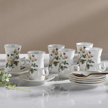 Home Rosina 12-Piece Cup &amp; Saucer Set - White