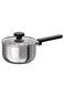 with lid, clear glass/stainless steel, 2 l