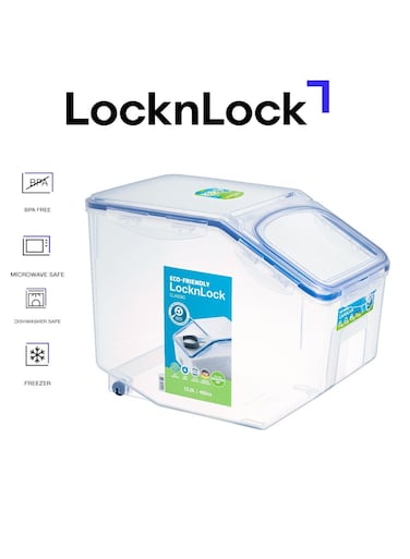 &amp; LOCK LocknLock 12L Rice Case with Cup &acirc;&euro;&ldquo; Durable, BPA-Free Kitchen Storage with Enhanced Silicone Seal