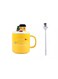 Ceramic Mug With Lid And Spoon Decal Coffee Cup With Handle 400ml