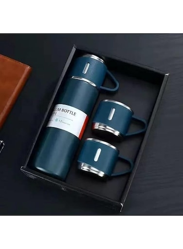 AWH Stainless Steel vacuum Flask Gift Set: Insulated Water bottle for Outdoor Travel and Sipping (Blue)